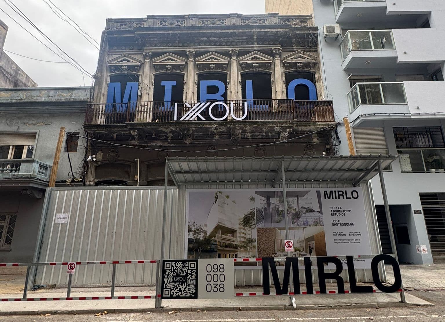 Obra de un proyecto residencial IXOU en Montevideo